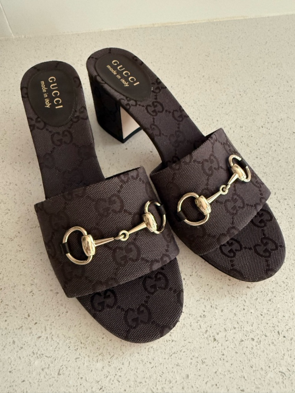 GUCCI Siaga Horsebit Slide Sandals Brown Size EU 38 US 8 - Picture 4 of 12